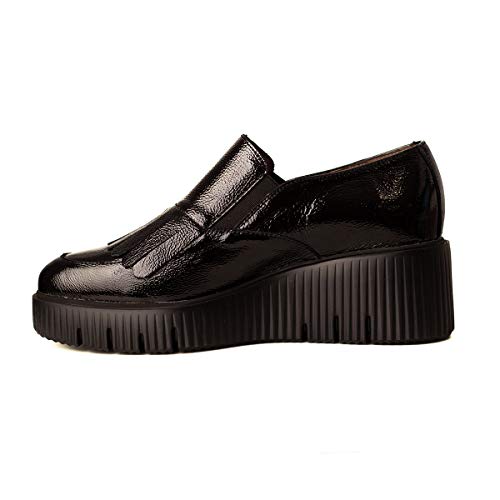 WONDERS Zapato CUÑA Media Flecos Mujer Negro 40