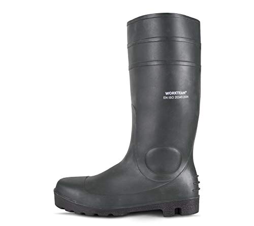 Work Team Bota pocera Verde, nitrilo y PVC, Puntera y Plantilla de Acero Hombre Verde 39