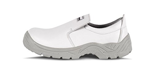 Work Team Zapato de Microfibra sin Cordones, Especial alimentación. Puntera de Acero Anti Impactos. Hombre Blanco 37