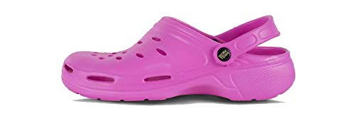 Work Team Zueco Sanitario EVA Unisex, Ultraligero, ergonómico. Anatómico, con Cámara ortopédica, Suave para los pies. Unisex Rosa Fucsia 38