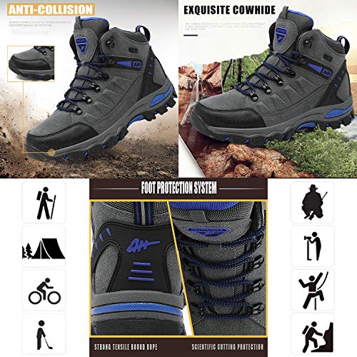 Wowei - Botas de senderismo, impermeables, para exteriores, deportivas, antideslizantes, cómodas, ligeras, de montaña, para trekking, para hombre y mujer, color, talla 36 EU