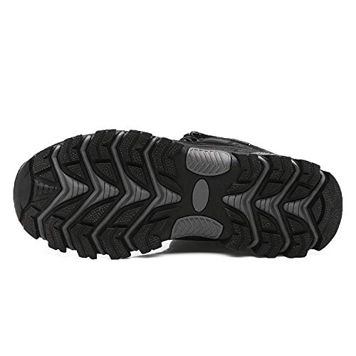 Wowei - Botas de senderismo, impermeables, para exteriores, deportivas, antideslizantes, cómodas, ligeras, de montaña, para trekking, para hombre y mujer, color Negro, talla 44 EU