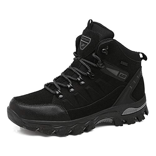 Wowei - Botas de senderismo, impermeables, para exteriores, deportivas, antideslizantes, cómodas, ligeras, de montaña, para trekking, para hombre y mujer, color Negro, talla 44 EU