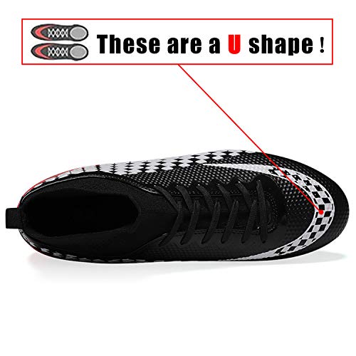 WOWEI Zapatos de Fútbol Hombre Spike Aire Libre Profesionales Atletismo Training Botas de Fútbol Zapatillas de Deporte,Negro,36 EU