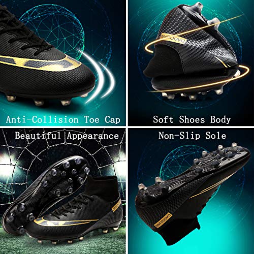 WOWEI Zapatos de Fútbol Hombre Spike Aire Libre Profesionales Atletismo Training Botas de Fútbol Zapatillas de Deporte,t2150 Blanco,35 EU