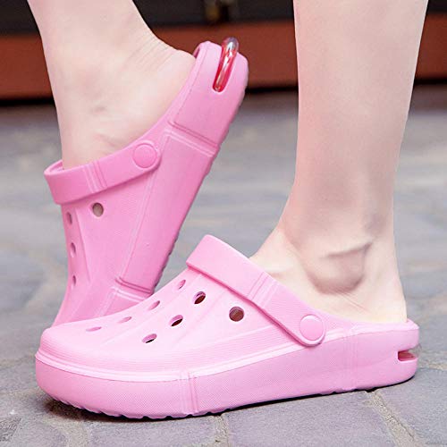 WTFYSYN de baño para el hogar Zapatillas,Zapatos con Agujeros de Gran tamaño para Hombres, Zapatos de Playa con Cojines para Parejas-Gris_41,Tira Ancha, Sandalia Tipo Chancla Verano