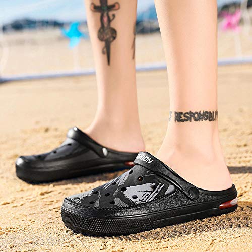 WTFYSYN Hombres Uso En Interiores Zapatillas,Zapatos con Agujeros Baotou, Zapatillas de Camuflaje con cojín, Zapatos de Playa Antideslizantes-Pink_37,Sandalias Casa Interior Antideslizantes