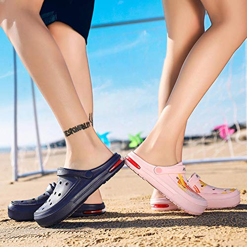 WTFYSYN Hombres Uso En Interiores Zapatillas,Zapatos con Agujeros Baotou, Zapatillas de Camuflaje con cojín, Zapatos de Playa Antideslizantes-Pink_37,Sandalias Casa Interior Antideslizantes