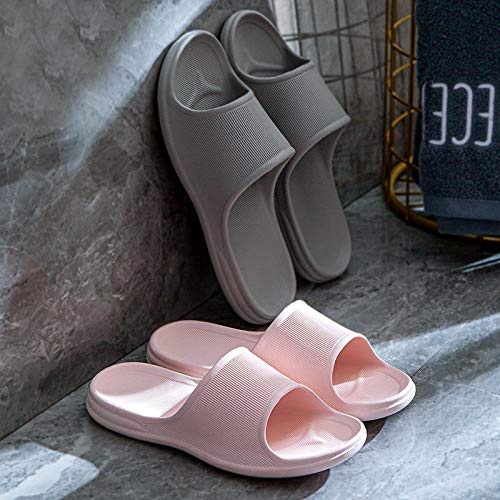 WTFYSYN Zapatos de Playa y Piscina para Niña,Zapatos EVA Sandalias Suaves, Zapatillas de Interior Antideslizantes, Zapatillas de baño para baño-Negro_39-40,Tira Ancha, Sandalia Tipo Chancla Verano