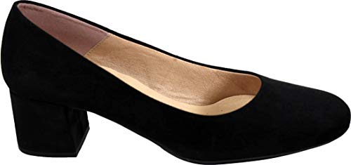 WUAPAS 1670 - Zapato Mujer Salón Tacón Ancho 5cm (37 EU, Negro)