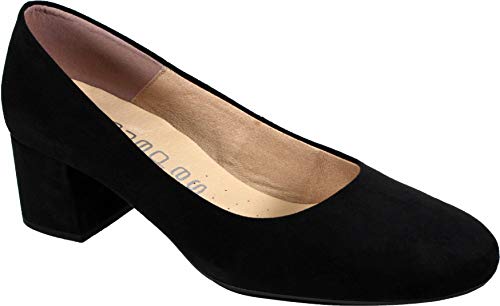 WUAPAS 1670 - Zapato Mujer Salón Tacón Ancho 5cm (37 EU, Negro)
