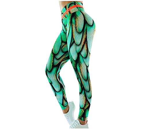 WUXEGHK Pantalones De Yoga De Cintura Alta Para Mujer Control De Barriga Adelgazamiento Botín Leggings Levantamiento Medias Leggings Deporte Mujer Fitness Tamaño:L