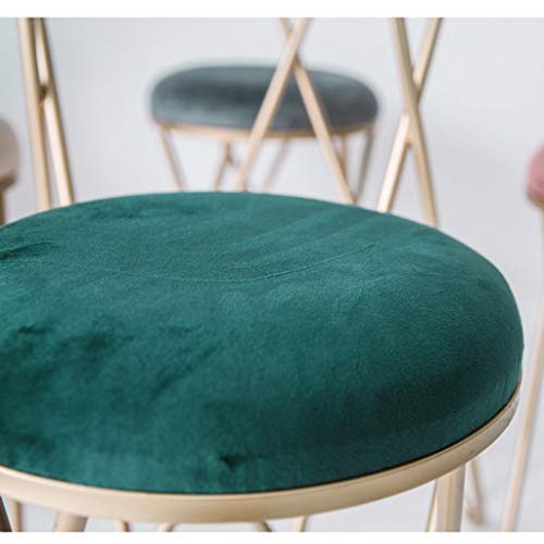 WXX Taburete de Maquillaje, reposapiés Taburete Redondo de Mediados de Siglo Moderno otomano de Terciopelo, Mesa Auxiliar de reposapiés, diseño de Patas de Metal extraíble (Rosa),Rosado