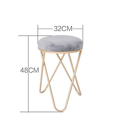 WXX Taburete de Maquillaje, reposapiés Taburete Redondo de Mediados de Siglo Moderno otomano de Terciopelo, Mesa Auxiliar de reposapiés, diseño de Patas de Metal extraíble (Rosa),Rosado