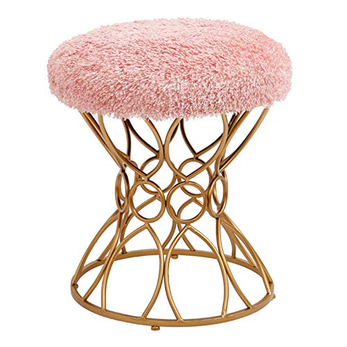 WZNING Dormitorio nórdico Vestir heces Hierro Forjado sofá de la Sala de Banco decoración del hogar Zapatos Bench (Color : White Curls, Size : Champagne Feet)