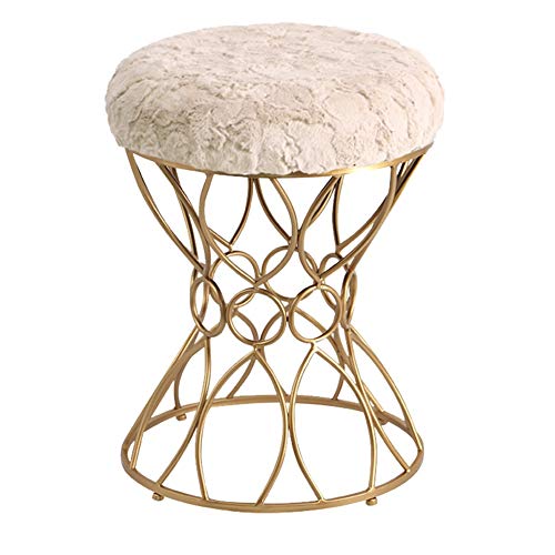 WZNING Moderno Hierro Forjado Vestir heces de la Sala de Cambio de Zapatos Sofá Banco Dormitorio Maquillaje de heces (Color : Green, Size : Champagne Feet)