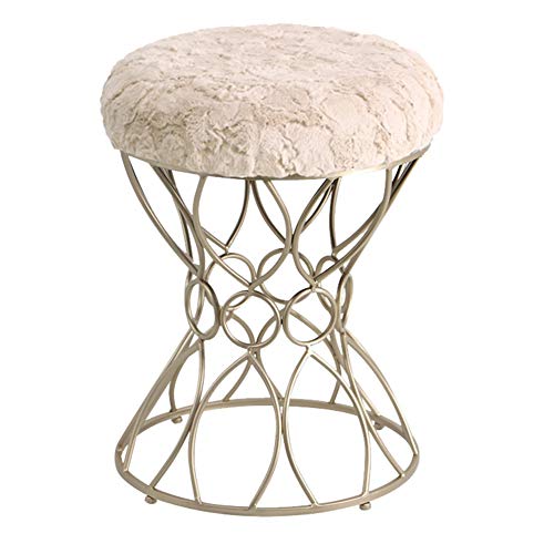 WZNING Moderno Hierro Forjado Vestir heces de la Sala de Cambio de Zapatos Sofá Banco Dormitorio Maquillaje de heces (Color : Green, Size : Champagne Feet)