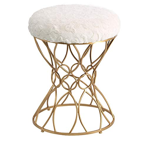 WZNING Moderno Hierro Forjado Vestir heces de la Sala de Cambio de Zapatos Sofá Banco Dormitorio Maquillaje de heces (Color : Green, Size : Champagne Feet)