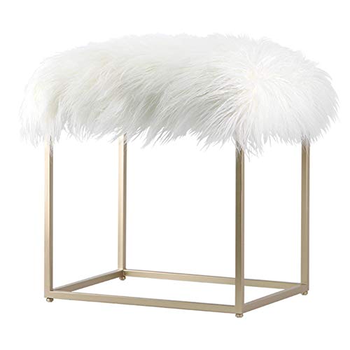 WZNING Nordic Vestir heces Hierro Forjado Moda Vestir Maquillaje de Habitaciones heces Inicio Cambio Banco de Zapatos (Color : Silver Grey, Size : Champagne Feet)