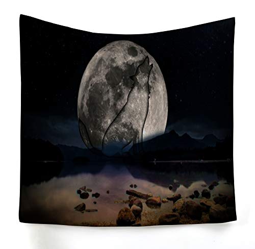 xkjymx Paño Colgante Tela Decorativa Estampado Lobo Imagen Tapiz 8 150X150cm