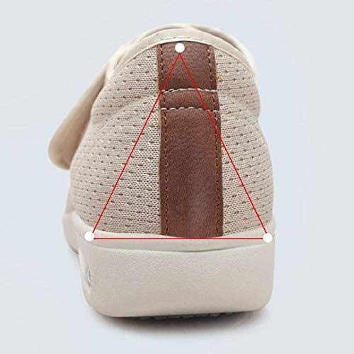 XRDSHY Zapatillas Diabéticas para Pies Artríticos Hinchados, Zapatos Anchos Y Transpirables para Ancianos, Zapatos Ortopédicos Ajustables, Zapatillas Cómodas,Gray-EU38