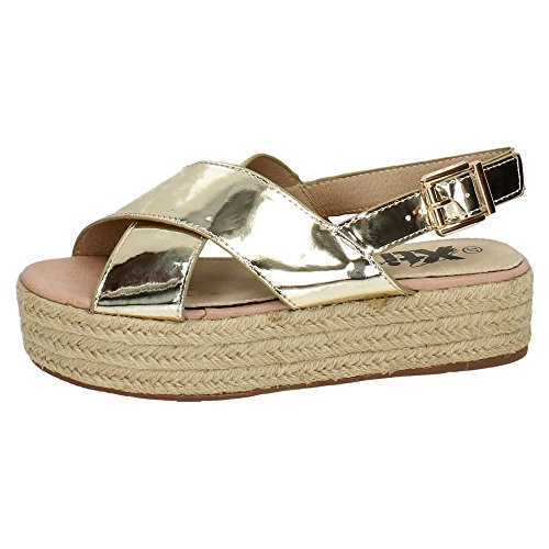 XTI 46654 Sandalias Plataforma Mujer Sandalias Oro 41