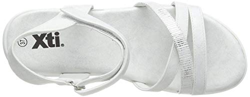 XTI 57202, Sandalias con Punta Abierta Niña, Blanco, 34 EU