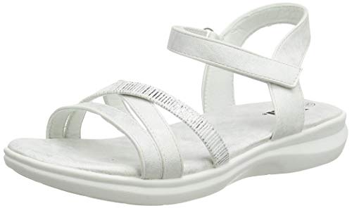 XTI 57202, Sandalias con Punta Abierta Niña, Blanco, 34 EU