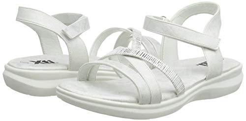XTI 57202, Sandalias con Punta Abierta Niña, Blanco, 34 EU