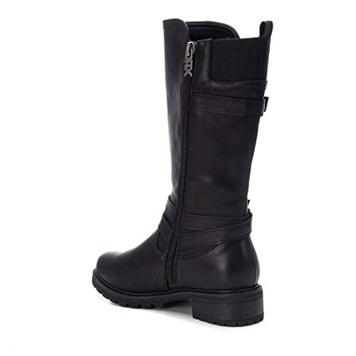 XTI - Bota Motera para Niña - Cierre con Cremallera - Color Negro - Talla 33