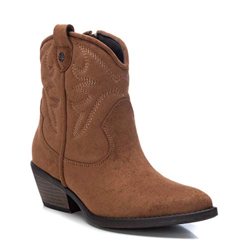 XTI - Botín Campera de Tela para Mujer - Color Marrón