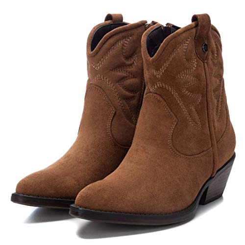 XTI - Botín Campera de Tela para Mujer - Color Marrón