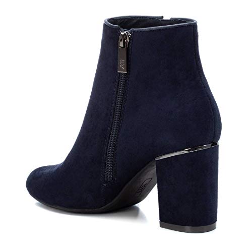 XTI - Botín Casual de Tela con Tacón Bajo para Mujer - Color Rojo