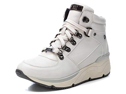 XTI - Botín Casual para Mujer - Cierre con Cordones - Color Blanco