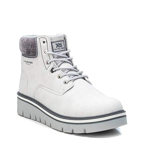 XTI - Botín Militar para Mujer - Cierre con Cordones - Color Blanco