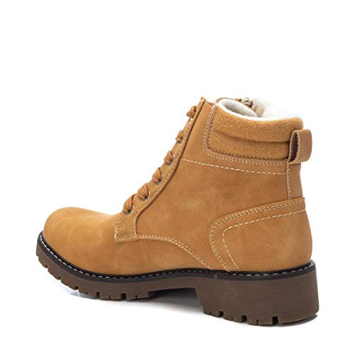 XTI - Botín Militar para Mujer - Cierre con Cremallera - Color Amarillo