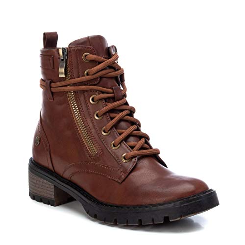 XTI - Botín Militar para Mujer - Color Marrón