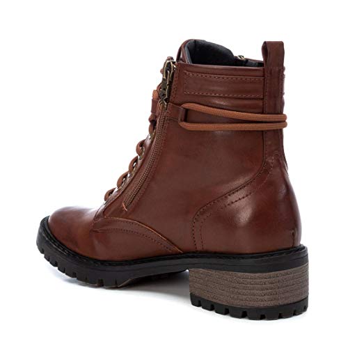 XTI - Botín Militar para Mujer - Color Marrón