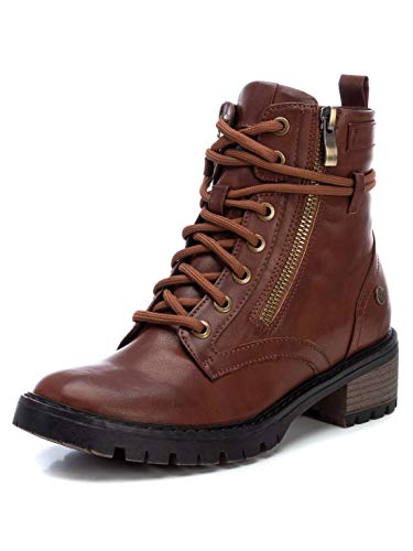 XTI - Botín Militar para Mujer - Color Marrón