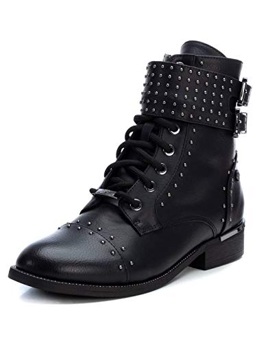 XTI - Botín Militar para Mujer - Color Negro