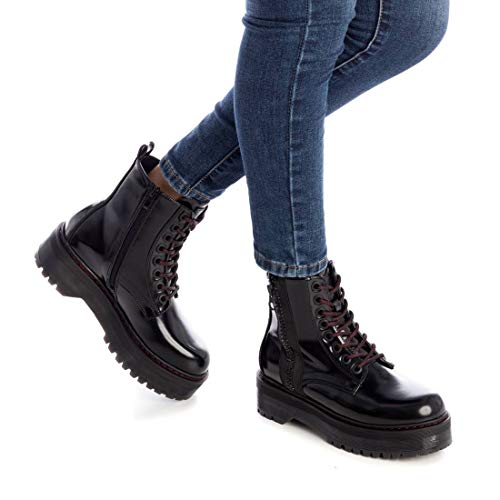 XTI - Botín Militar para Mujer - Color Negro