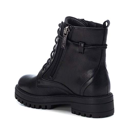 XTI - Botín Militar para Niña - Cierre con Cremallera - Color Negro - Talla 33