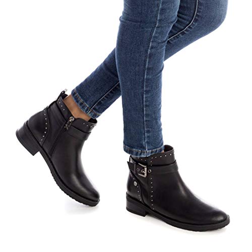 XTI - Botín Motera para Mujer - Color Negro