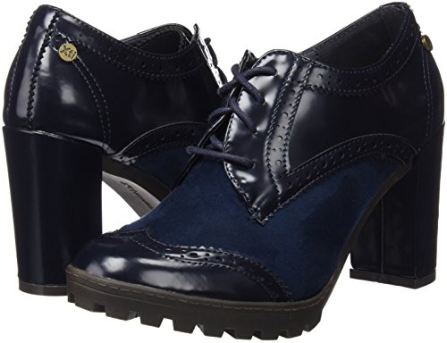 XTI Botin Sra C. Combinado, Zapatos de Cordones Oxford Mujer, Azul (Navy), 40