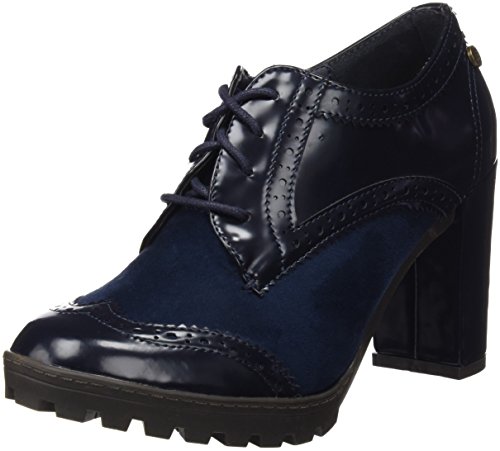 XTI Botin Sra C. Combinado, Zapatos de Cordones Oxford Mujer, Azul (Navy), 40