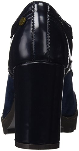 XTI Botin Sra C. Combinado, Zapatos de Cordones Oxford Mujer, Azul (Navy), 40