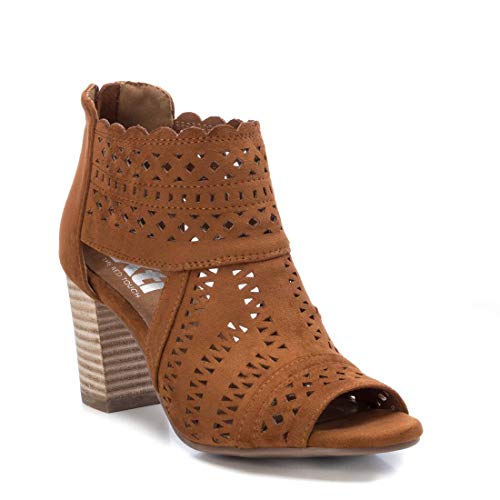 XTI - Botines para Mujer con Tacón Medio - Botines con Cremallera - Tacón 8 cm - Color Camel - Talla 37