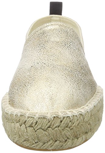 XTI Gold Metallic Ladies Shoes, Sandalias con cua Tipo Alpargatas Mujer, Dorado, 40 EU