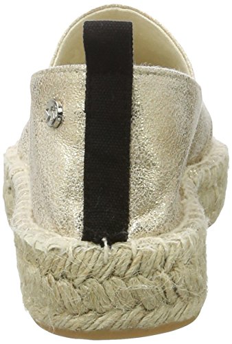 XTI Gold Metallic Ladies Shoes, Sandalias con cua Tipo Alpargatas Mujer, Dorado, 40 EU