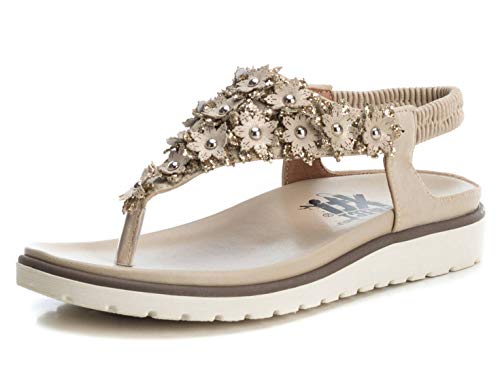 XTI Sandalia Esclava XTI048876 para Mujer Gold 38